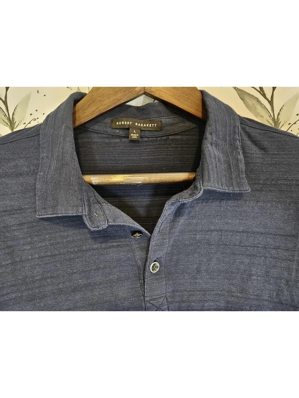 Robert Barakett Shirt Dark Blue Mens Size L Polo